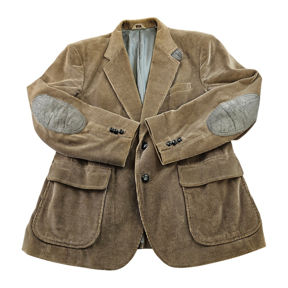 Cambridge Classics by Mervyn's Corduroy Blazer Jacket Mens 42S Beige Elbow Patch